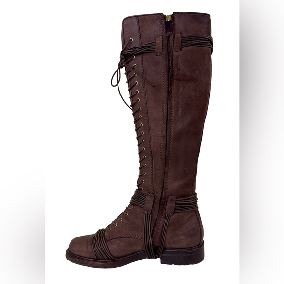 GIVENCHY KNEE-HIGH BOOTS IN DARK BROWN NUBUCK LEATHER - Picture 2 of 12